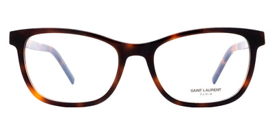Saint Laurent MONOGRAM SL M121O 002 Square Plastic Havana Eyeglasses with Logo Stamped Demo Lenses