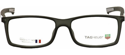 Tag Heuer TAG 0511 007 Rectangle Plastic Grey Eyeglasses with Logo Stamped Demo Lenses