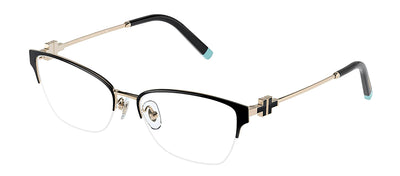 Tiffany & Co. TF 1141 6164 Cat-Eye Metal Black Eyeglasses with Logo Stamped Demo Lenses