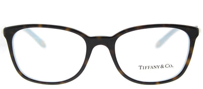 Tiffany & Co. TF 2109HB 8134 Square Plastic Havana Eyeglasses with Logo Stamped Demo Lenses