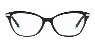 Tiffany & Co. TF 2219BF 8001 Rectangle Plastic Black Eyeglasses with Logo Stamped Demo Lenses