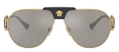 Versace VE 2252 10026G Aviator Metal Gold Sunglasses with Silver Mirror Lens