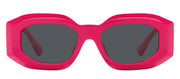 Versace VE 4425U 536787 Irregular Plastic Pink Sunglasses with Dark Grey Solid Color Lens