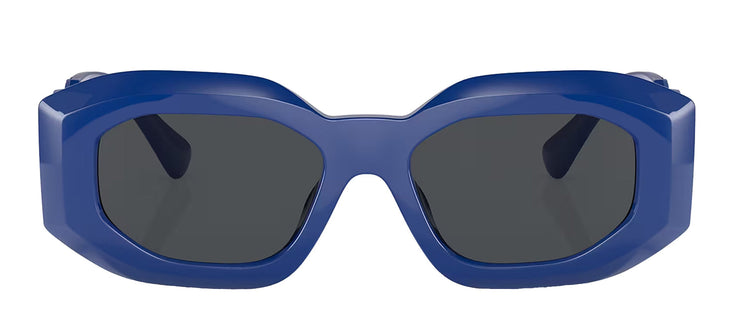Versace VE 4425U 536887 Irregular Plastic Blue Sunglasses with Dark Grey Solid Color Lens