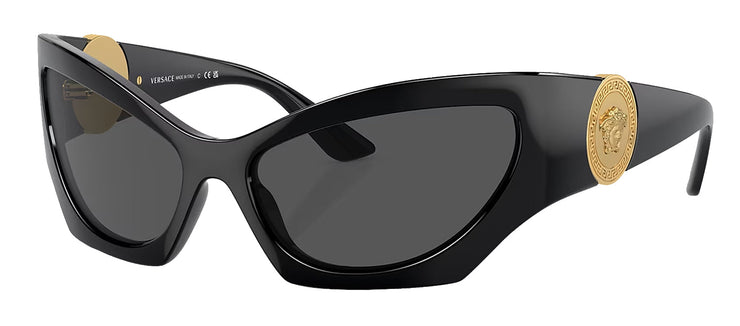 Versace VE 4450 GB1/87 Cat-Eye Plastic Black Sunglasses with Grey Lens