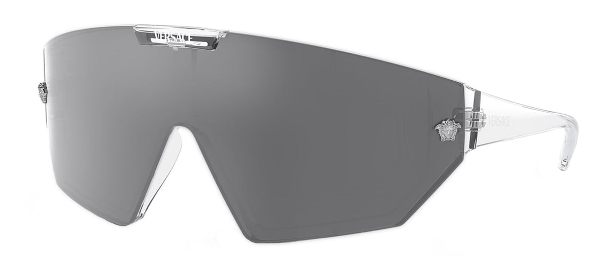 NEW Versace VE4461 148/6V Crystal Grey Mirror Blue Detachable Lens Sunglasses VERSACE NEW VERSACE VE4461 148/6V SHIELD MOD 4461 UNISEX  main image 2