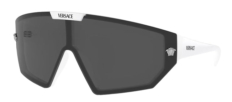 Versace VE 4461 314/87 Shield Plastic White Sunglasses with Grey Lens