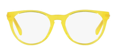 Versace VK 3321U 5374 Round Plastic Yellow Eyeglasses with Logo Stamped Demo Lenses
