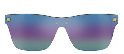 Versace KIDS VK 4004U 148/P1 Square Plastic Clear Sunglasses with Multicolor Mirror Lens