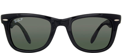 Ray-Ban Folding Wayfarer RB 4105 601/58 Wayfarer Plastic Black Sunglasses with Green Polarized Lens