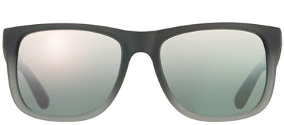 Ray-Ban Justin RB 4165 852/88 Square Rubber Grey Sunglasses with Grey Mirror Lens