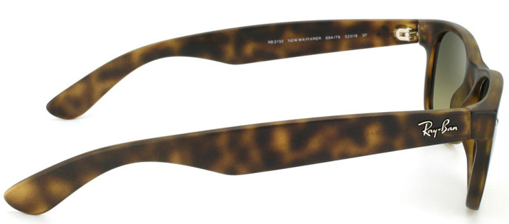 Ray-Ban New Wayfarer RB 2132 894/76 Wayfarer Plastic Tortoise/ Havana Sunglasses with Green Gradient Polarized Lens