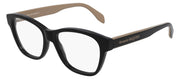 Alexander McQueen AM 0306O 004 Rectangle Acetate Black Eyeglasses with Demo Lens