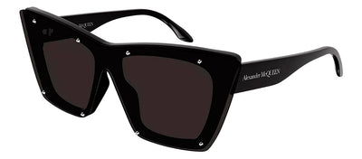 Alexander McQueen AM 0361S 005 Cat-Eye Plastic Black Sunglasses with Grey Lens