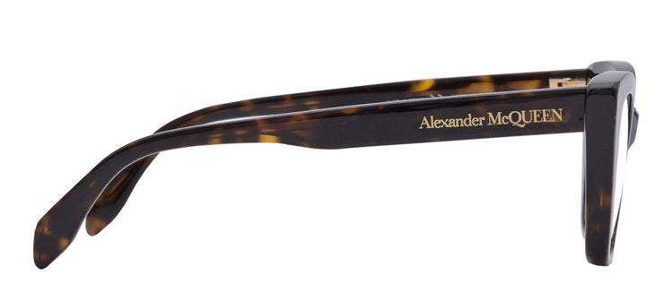 Alexander McQueen AM 305O 002 Cat-Eye Acetate Havana Eyeglasses with Logo Stamped Demo Lenses