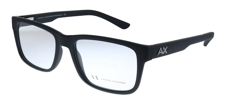 Armani Exchange AX 3016 8078 Square Plastic Black Eyeglasses with Demo Lens