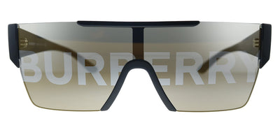 Burberry BE 4291 3001/G Rectangle Plastic Black Sunglasses with Gold Mirror Lens