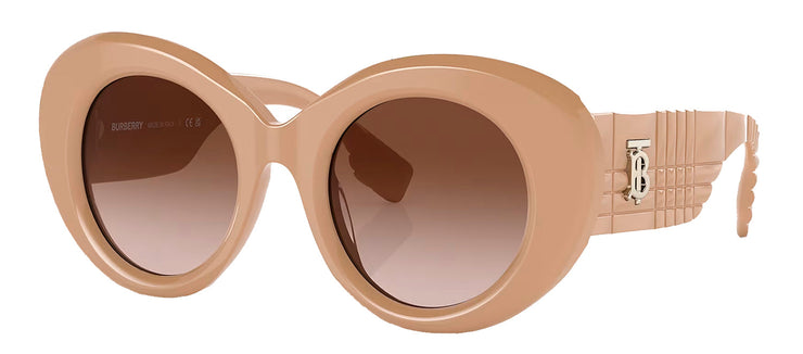 Burberry MARGOT BE 4370U 399013 Round Plastic Beige Sunglasses with Brown Gradient Lens
