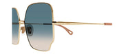 Chloe CH 0092S 003 Square Metal Gold Sunglasses with Green Gradient Lens