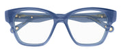 Chloe CH 0122O 004 Square Plastic Blue Eyeglasses with Logo Stamped Demo Lenses