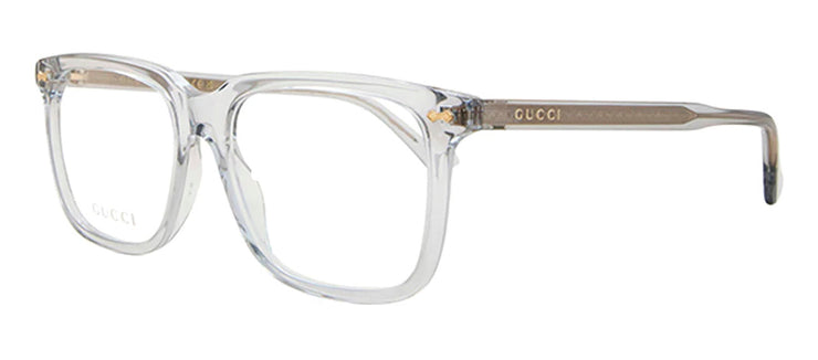 Gucci GG 0737O 016 Square Plastic Grey Eyeglasses with Logo Stamped Demo Lenses