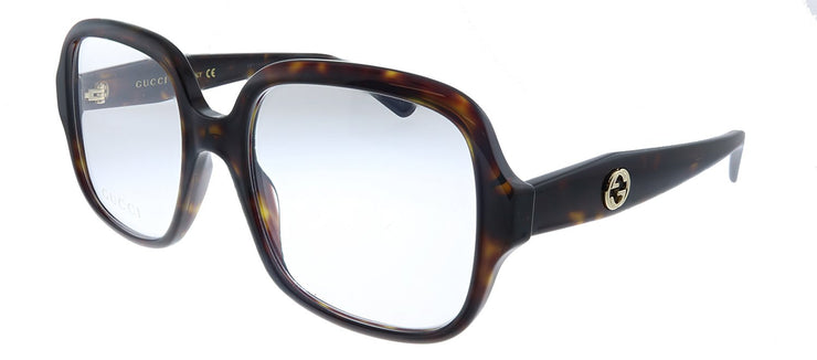 Gucci GG 0799O 002 Square Acetate Havana Eyeglasses with Demo Lens