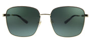 Gucci GG 0852SK 001 Square Metal Gold Sunglasses with Green Lens