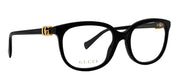 Gucci GG 1075O 004 Rectangle Plastic Black Eyeglasses with Logo Stamped Demo Lenses