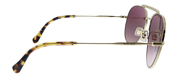Miu Miu MU 53VS ZVNTEG Pilot Metal Gold Sunglasses with Pink Mirror Lens