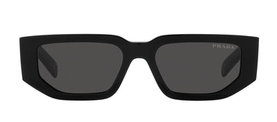 Prada PR 09ZS 1AB5S0 Rectangle Plastic Black Sunglasses with Grey Lens