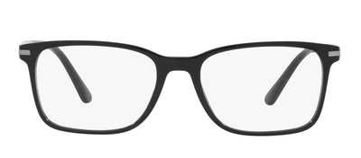 Prada PR 14WV 1AB1O1 Rectangle Plastic Black Eyeglasses with Logo Stamped Demo Lenses