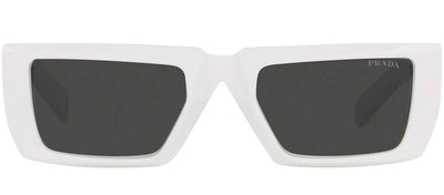 Prada PR 24YS 4615S0 Rectangle Plastic White Sunglasses with Grey Lens