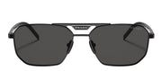 Prada PR 58YS 1AB5S0 Rectangle Metal Black Sunglasses with Grey Lens