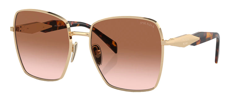 Prada PR 64ZS ZVN0A6 Square Metal Gold Sunglasses with Brown Gradient Lens