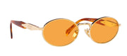 Prada PR 65ZS ZVN02Z Oval Metal Gold Sunglasses with Orange Lens