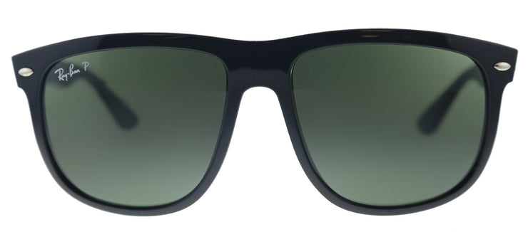 Ray-Ban Boyfriend RB 4147 601/58 Square Plastic Black Sunglasses with Green Polarized Lens