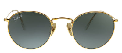 Ray-Ban FRANK RB 8247 921658 Round Metal Gold Sunglasses with Green Polarized Lens
