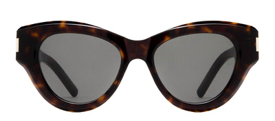 Saint Laurent SL 506S 2 Cat-Eye Plastic Havana Sunglasses with Grey Lens