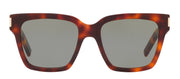 Saint Laurent SL 507S 3 Rectangle Plastic Havana Sunglasses with Green Lens
