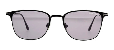 Tom Ford Liv TF 851 02C Square Metal Black Sunglasses with Grey Mirror Lens