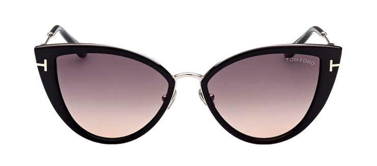 Tom Ford Anjelica-02 TF 868 01B Cat-Eye Plastic Black Sunglasses with Grey Gradient Lens