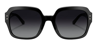 Tory Burch TY 7143U 1326T3 Square Plastic Black Sunglasses with Grey Polarized Lens