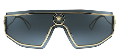Versace  VE 2226 100287 Shield Metal Gold Sunglasses with Grey Lens