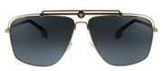 Versace VE 2242 100287 Rectangle Metal Gold Sunglasses with Grey Lens