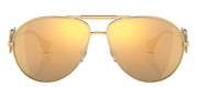 Versace VE 2249 10027P Aviator Metal Gold Sunglasses with Brown Mirror Lens