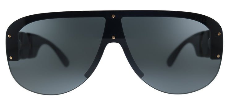 Versace VE 4391 GB1/87 Shield Plastic Black Sunglasses with Grey Lens