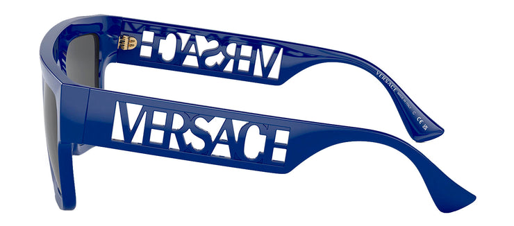 Versace VE 4430U 529487 Rectangle Plastic Blue Sunglasses with Grey Lens
