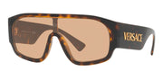 Versace VE 4439 108/73 Shield Plastic Havana Sunglasses with Brown Lens