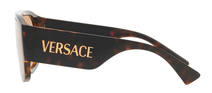 Versace VE 4439 108/73 Shield Plastic Havana Sunglasses with Brown Lens