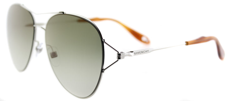 Givenchy GV 7005 010 Aviator Metal Ruthenium/ Gunmetal Sunglasses with Green Gradient Lens